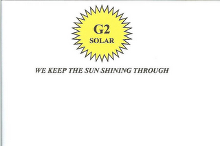G2 SOLAR WE KEEP THE SUN SHINING THROUGH logo