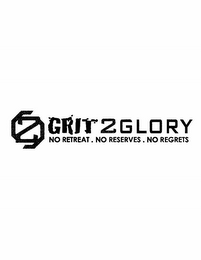 G2G GRIT 2 GLORY NO RETREAT. NO RESERVES. NO REGRETS logo