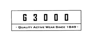 G3000, QUALITY ACTIVE WEAR SINCE 1849 logo