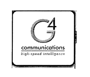 G4 COMMUNICATIONS, HIGH SPEED INTELLIGENCE logo
