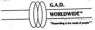 G.A.D. WORLDWIDE "RESPONDING TO THE NEEDS OF PEOPLE" logo