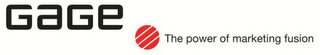 GAGE THE POWER OF MARKETING FUSION logo