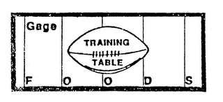 GAGE TRAINING TABLE FOODS logo