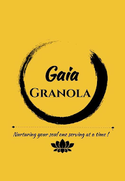 GAIA GRANOLA NURTURING YOUR SOUL ONE SERVING AT A TIME! logo