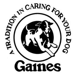 GAINES A TRADITION IN CARING FOR YOUR DOG logo