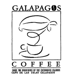 GALAPAGOS COFFEE FROM THE MOUNTAINS OF THE ENCHANTED ISLANDS CAFE DE LAS ISLAS GALAPAGOS logo
