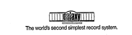 GALAXY THE WORLD'S SECOND SIMPLEST RECORD SYSTEM. logo