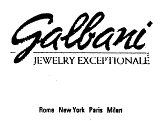 GALBANI JEWELRY EXCEPTIONALE ROME NEW YORK PARIS MILAN logo
