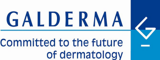 GALDERMA COMMITTED TO THE FUTURE OF DERMATOLOGY G logo