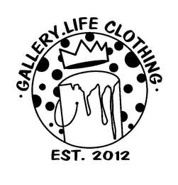 .GALLERY. LIFE CLOTHING. EST. 2012 logo