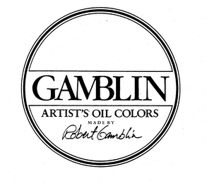 GAMBLIN ARTIST'S OIL COLORS MADE BY ROBERT GAMBLIN logo
