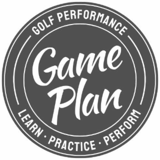 GAME PLAN GOLF PERFORMANCE LEARN PRACTICE PERFORM logo