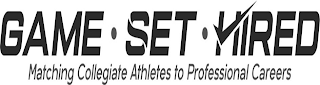 GAME · SET · HIRED MATCHING COLLEGIATE ATHLETES TO PROFFESIONAL CAREERS logo