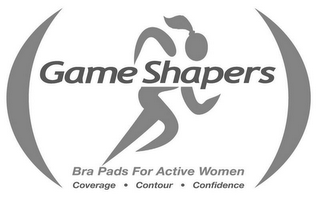 GAME SHAPERS BRA PADS FOR ACTIVE WOMEN COVERAGE CONTOUR CONFIDENCE logo