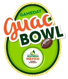 GAMEDAY GUAC BOWL AVOCADOS FROM MÉXICO · ALWAYS IN SEASON · logo