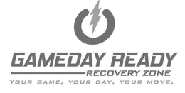 GAMEDAY READY RECOVERY ZONE YOUR GAME, YOUR DAY, YOUR MOVE. logo