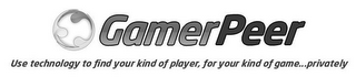 GAMERPEER USE TECHNOLOGY TO FIND YOUR KIND OF PLAYER, FOR YOUR KIND OF GAME...PRIVATELY logo