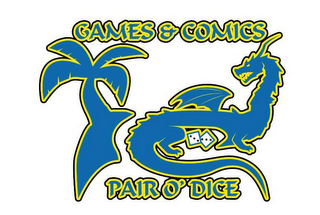 GAMES & COMICS PAIR O' DICE logo