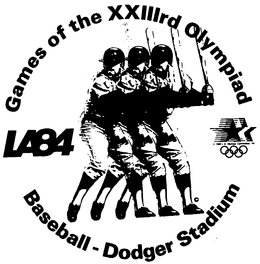 GAMES OF THE XXIIIRD OLYMPIAD LA84 BASEBALL-D/DGER STADIUM logo
