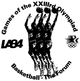 GAMES OF THE XXIIIRD OLYMPIAD LA84 BASKETBALL-THE FORUM logo