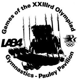 GAMES OF THE XXIIIRD OLYMPIAD LA84 GYMNASTICS-PAULEY PAVILION logo