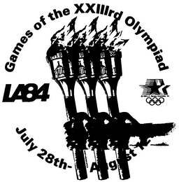 GAMES OF THE XXIIIRD OLYMPIAD LA84 JULY 28TH-AUGUST 12TH logo
