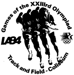 GAMES OF THE XXIIIRD OLYMPIAD LA84 TRACK AND FIELD-COLISEUM logo