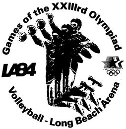 GAMES OF THE XXIIIRD OLYMPIAD LA84 VOLLEYBALL-LONG BEACH ARENA logo