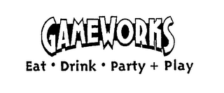 GAMEWORKS EAT DRINK PARTY PLAY logo