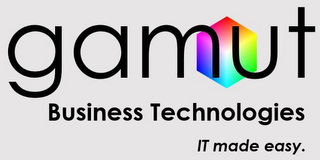 GAMUT BUSINESS TECHNOLOGIES IT MADE EASY. logo