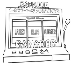 GANADOR 1-877-7-GANADOR JACKPOT WINNER JAMES ELLIS GUMBINER GANADOR logo