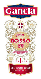 GANCIA L'ORIGINALE ROSSO 1850 ANTICA RICETTA GANCIA ITALIA VERMOUTH ROSSO ORIGINAL RECIPE logo