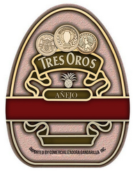GANDARILLA ORIGINALE DE MEXICO TRES OROS AÑEJO IMPORTED BY COMERCIALIZADORA GANDARILLA INC logo