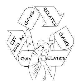 GANG RELATED EST. 2021 AC GANG RELATED GANG logo