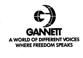 GANNETT A WORLD OF DIFFERENT VOICES WHERE FREEDOM SPEARS logo