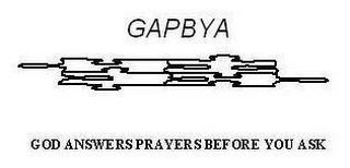 GAPBYA GOD ANSWERS PRAYERS BEFORE YOU ASK logo