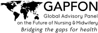 GAPFON GLOBAL ADVISORY PANEL ON THE FUTURE OF NURSING & MIDWIFERY BRIDGING THE GAPS FOR HEALTH logo