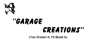 "GARAGE CREATIONS" (YOU DREAM IT, I'LL BUILD IT) logo
