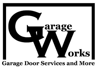 GARAGE WORKS GARAGE DOOR SERVICES AND MORE logo