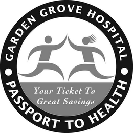 GARDEN GROVE HOSPITAL PASSPORT TO HEALTH YOUR TICKET TO GREAT SAVINGS logo