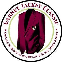 GARNET JACKET CLASSIC, COLLEGE OF HOSPITALITY, RETAIL, AND SPORT MANAGEMENT logo