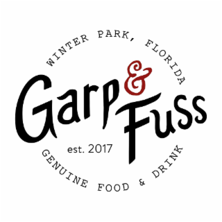 GARP & FUSS WINTER PARK, FLORIDA EST. 2017 GENUINE FOOD & DRINK logo