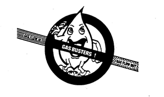 GAS FLOW IN GAS BUSTERS! GAS FLOW OUT logo