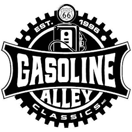 GASOLINE ALLEY CLASSICS INC. EST. 1996 ROUTE 66 logo