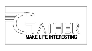 GATHER MAKE LIFE INTERESTING logo