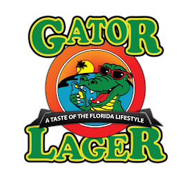GATOR LAGER A TASTE OF THE FLORIDA LIFESTYLE logo