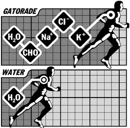 GATORADE WATER H2O CHO NA+ CI- K+ H2O logo