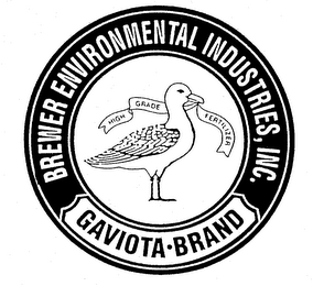 GAVIOTA-BRAND BREWER ENVIRONMENTAL INDUSTRIES, INC. HIGH GRADE FERTILIZER logo