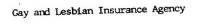 GAY AND LESBIAN INSURANCE AGENCY logo