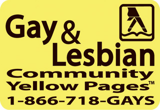 GAY & LESBIAN COMMUNITY YELLOW PAGES 1-866-718-GAYS logo